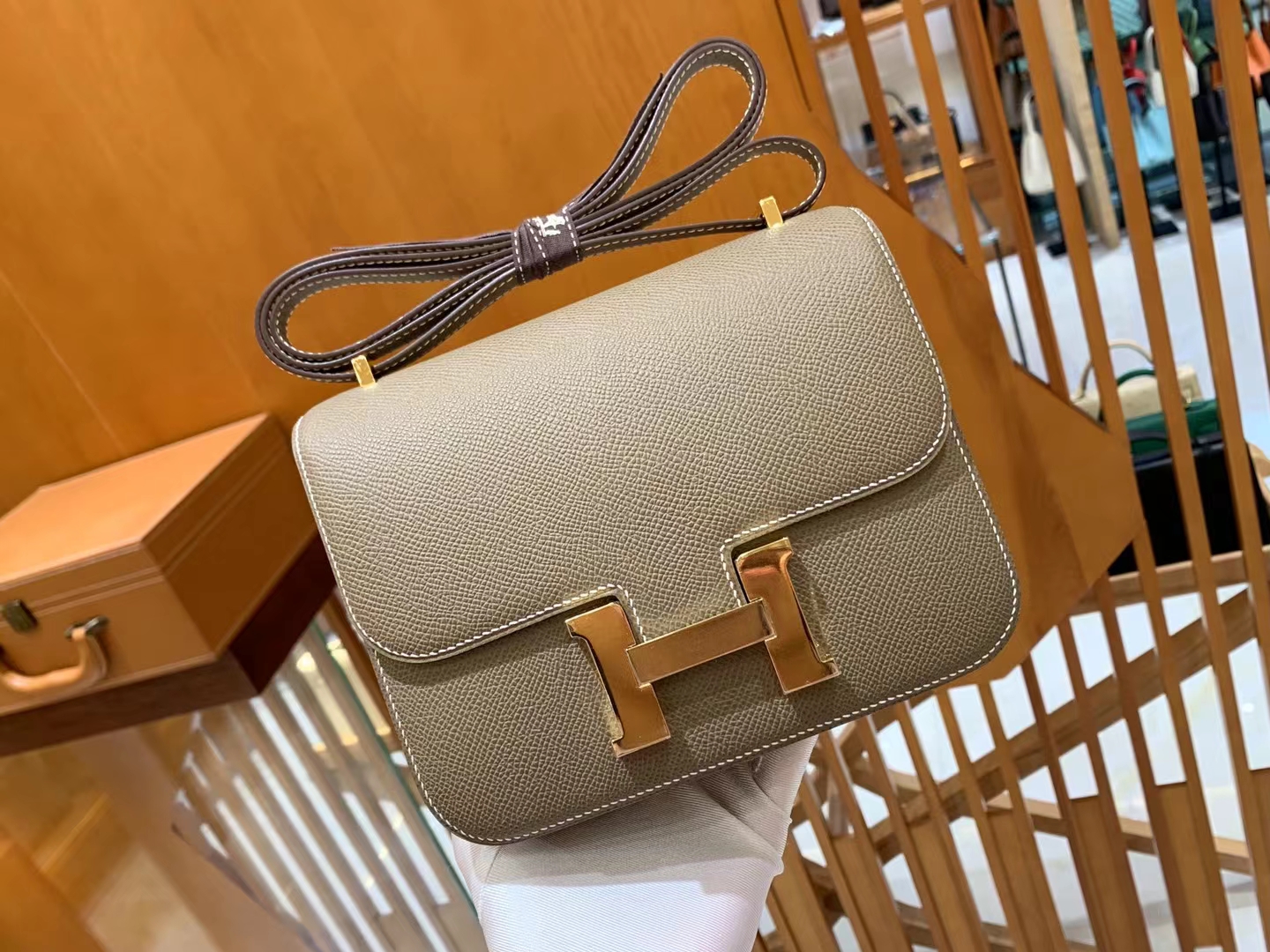 HERMES 爱马仕 Constance 康康 Epsom 8C 大象灰 19cm