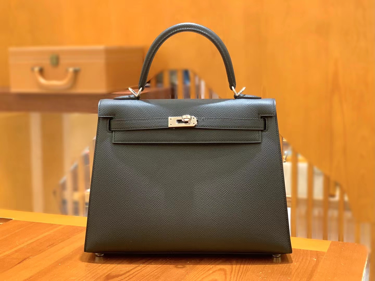 HERMES 爱马仕 kelly 25 Epsom CC89 Nior 经典黑