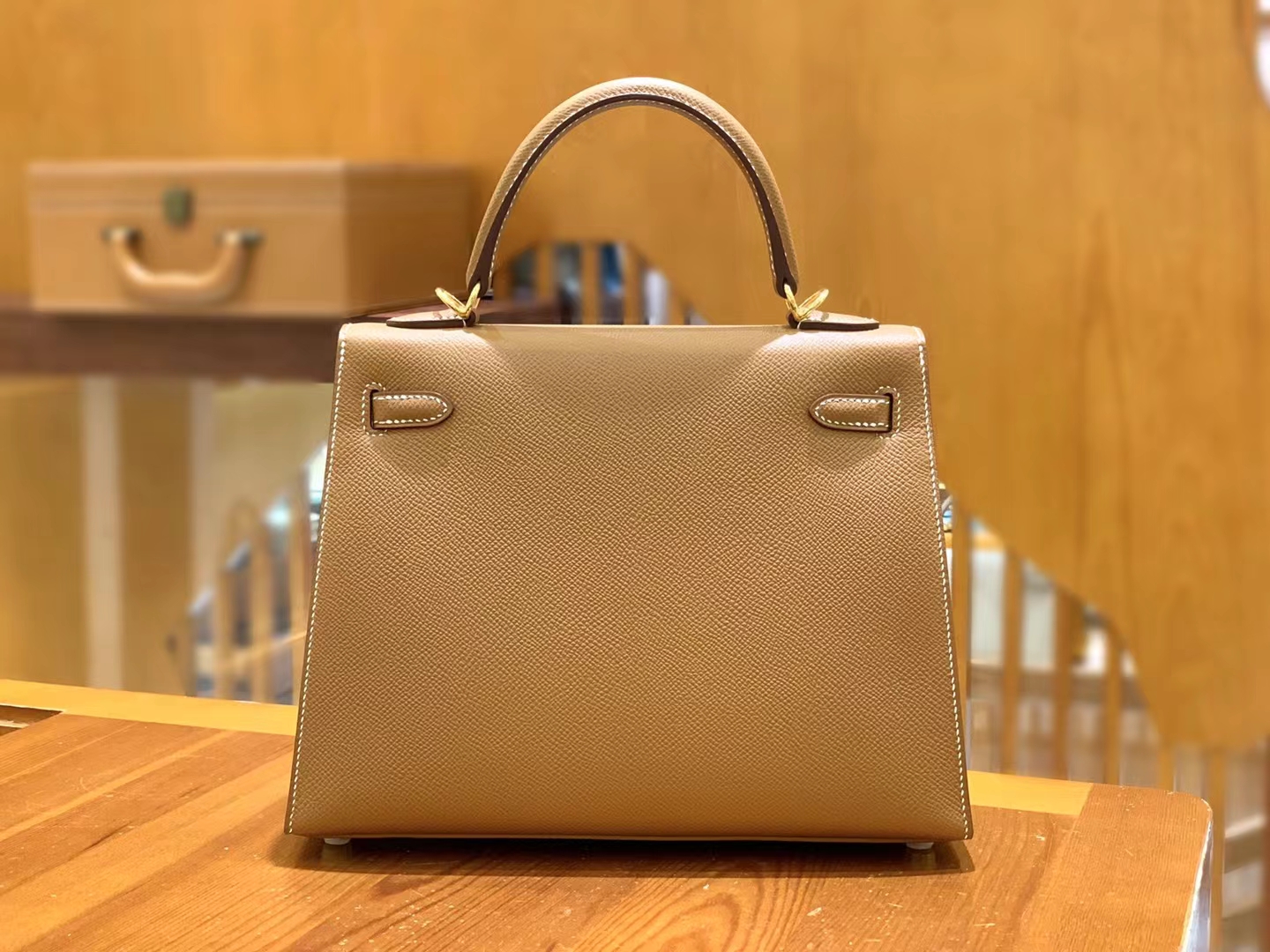 HERMES 爱马仕 kelly 25 Epsom CK37 金棕色
