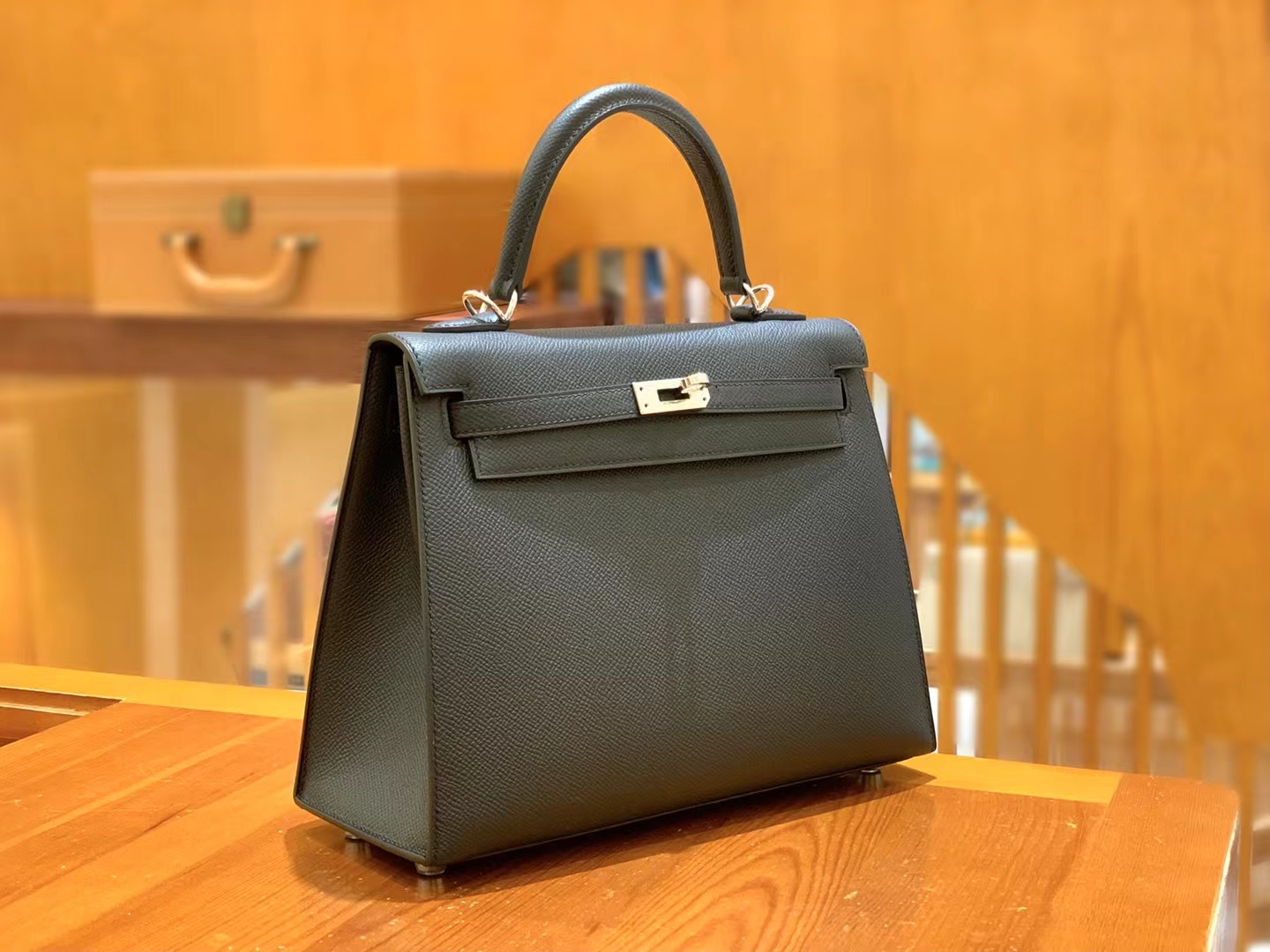 HERMES 爱马仕 kelly 25 Epsom CC89 Nior 经典黑