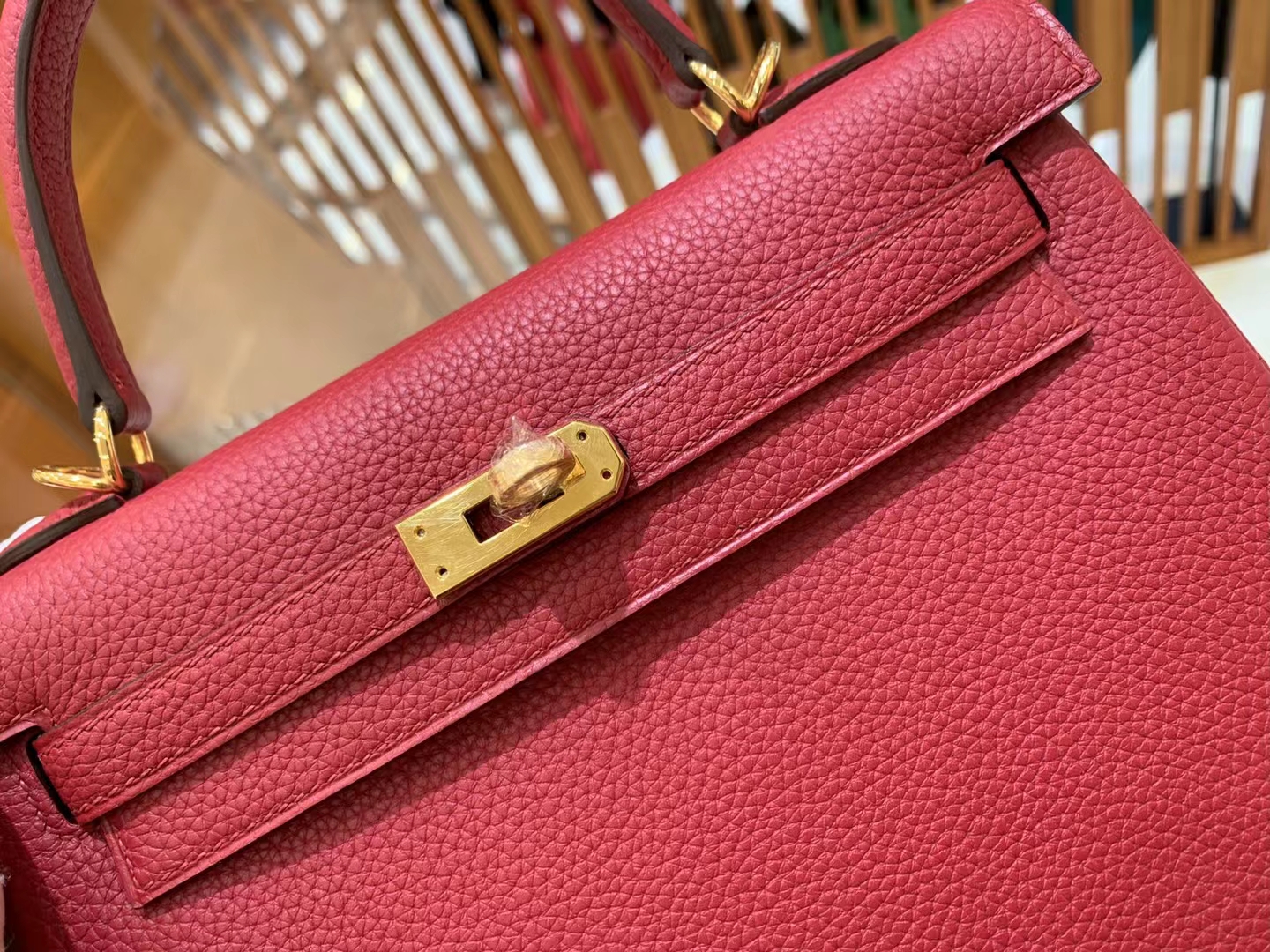 HERMES 爱马仕 kelly 25 Togo K1 Rouge Grenat 石榴红
