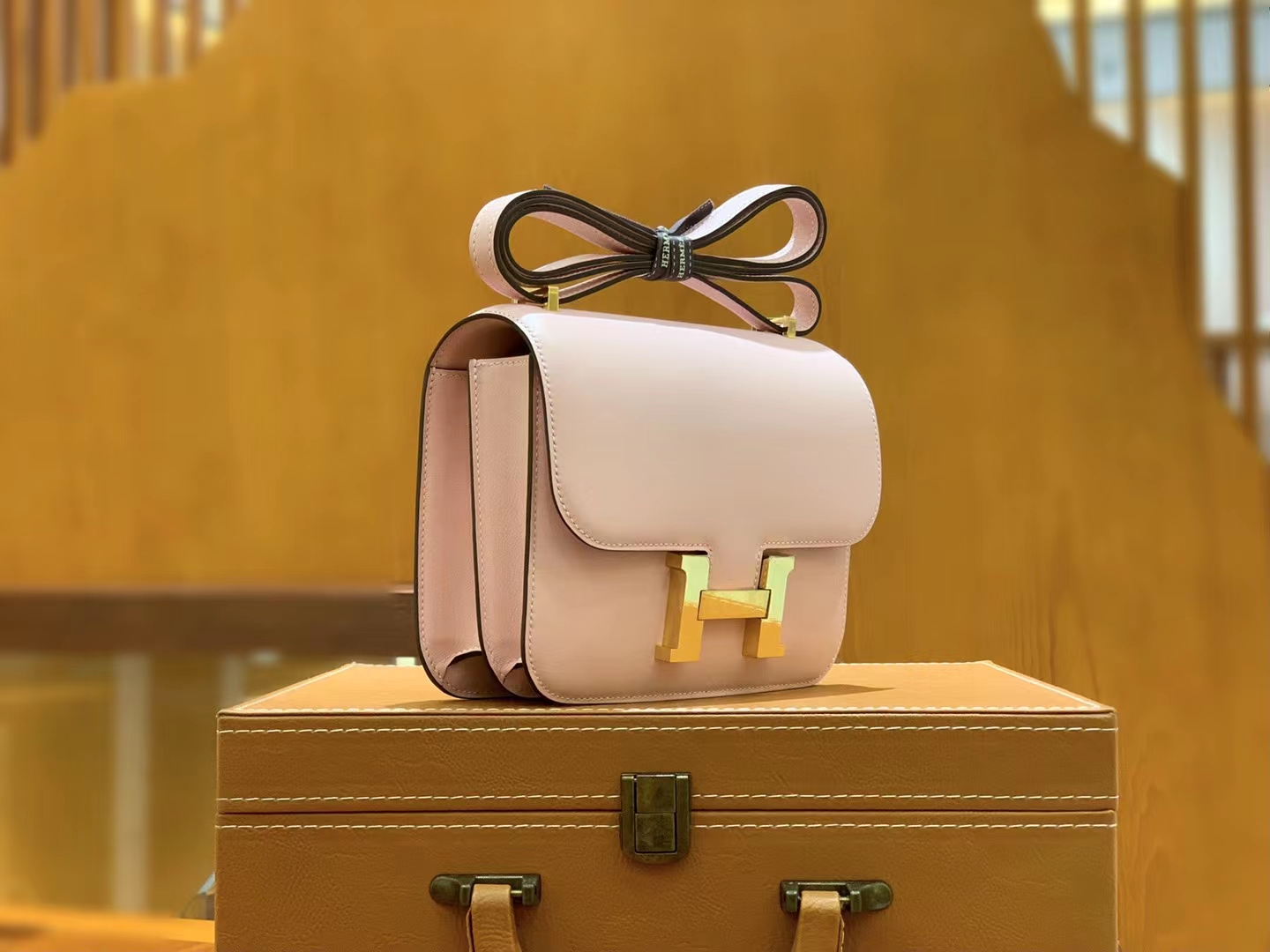 HERMES 爱马仕 Constance 康康 swift 3Q Rose Saiura樱花粉 金扣 19cm
