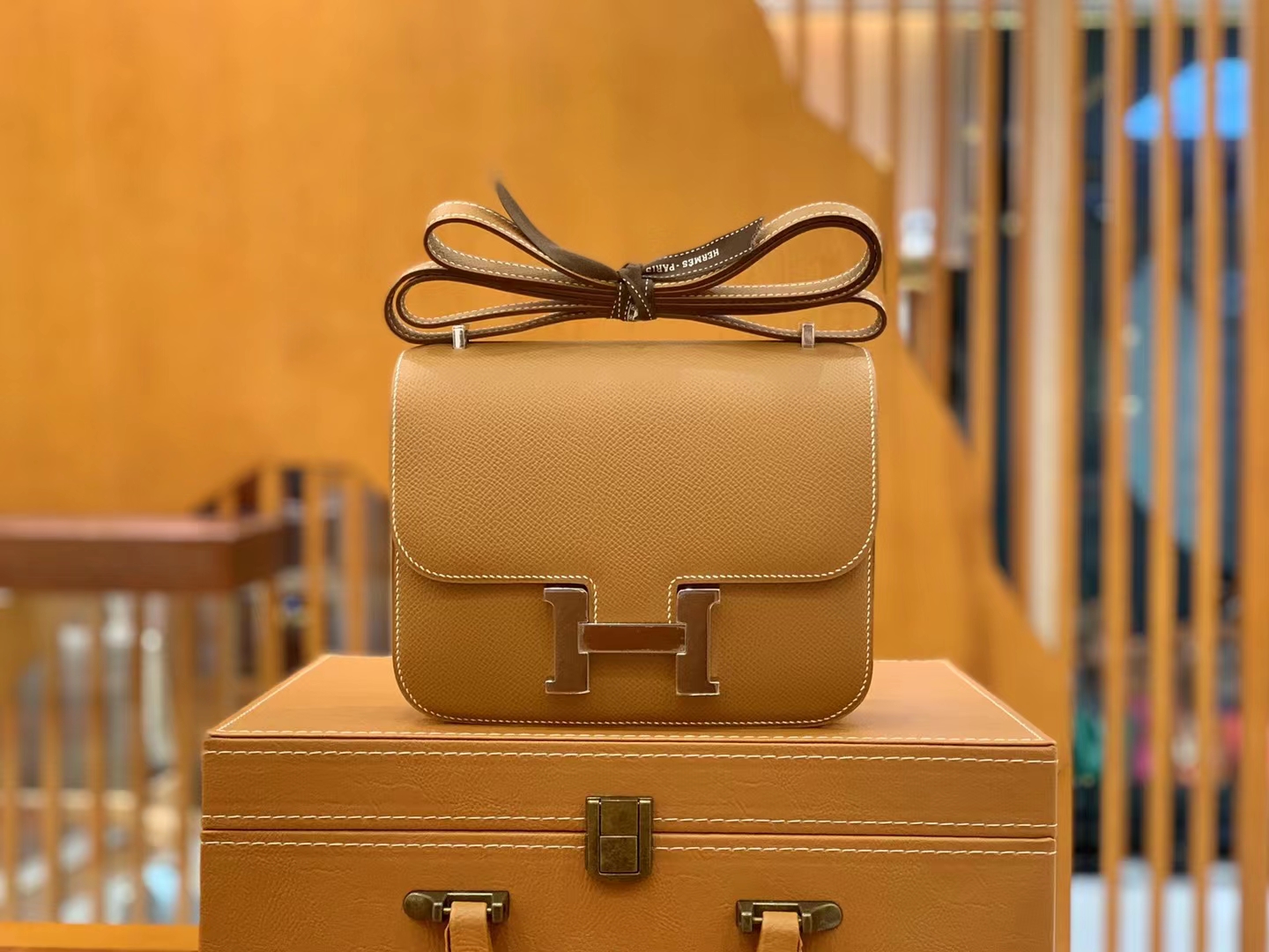 HERMES 爱马仕 Constance 康康 Epsom CK37 金棕色 19cm