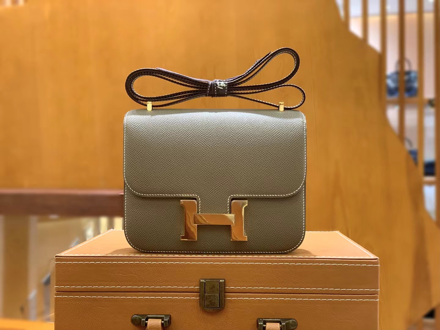 HERMES 爱马仕 Constance 康康 Epsom 8C 大象灰 19cm