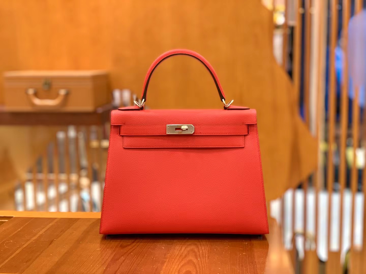 HERMES 爱马仕 kelly 28 Epsom S3 Rouge de Coeur 心红色