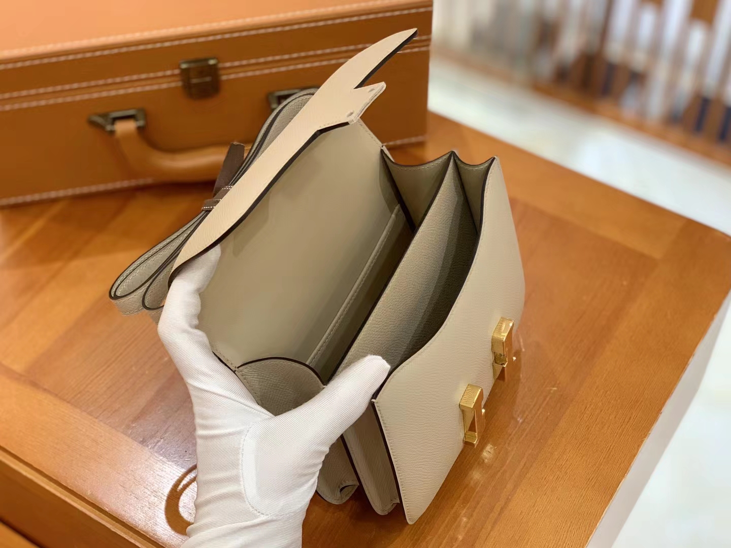 HERMES 爱马仕 Constance 康康 Epsom S2 trench风衣灰 金扣 19cm