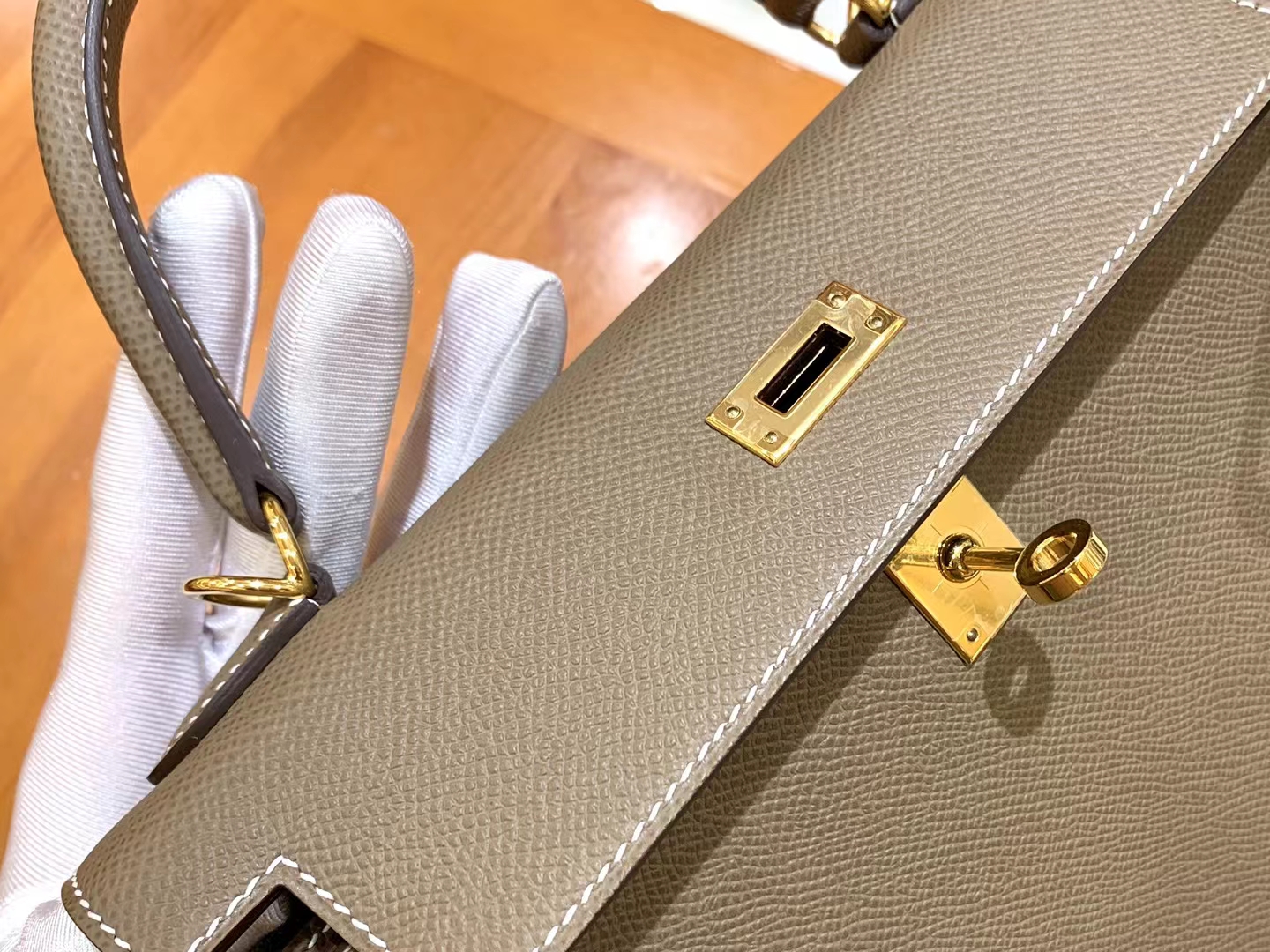HERMES 爱马仕 kelly 25 Epsom 8C Gri Elephant 大象灰