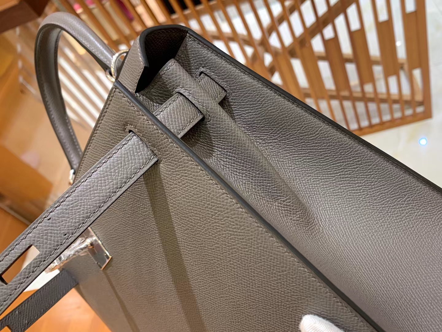 HERMES 爱马仕 kelly 28 Epsom 8F Etain 锡器灰