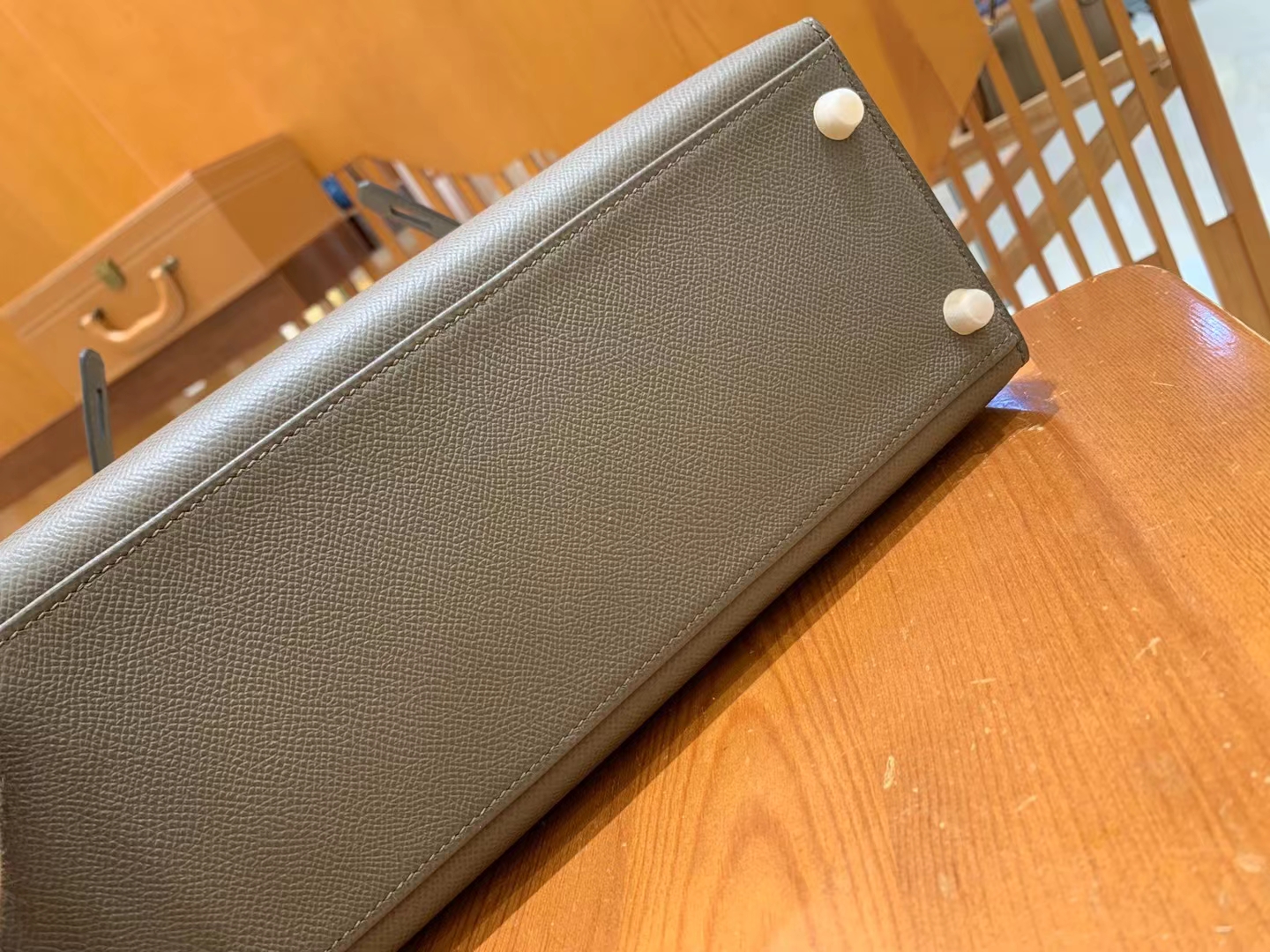 HERMES 爱马仕 kelly 28 Epsom 8F Etain 锡器灰