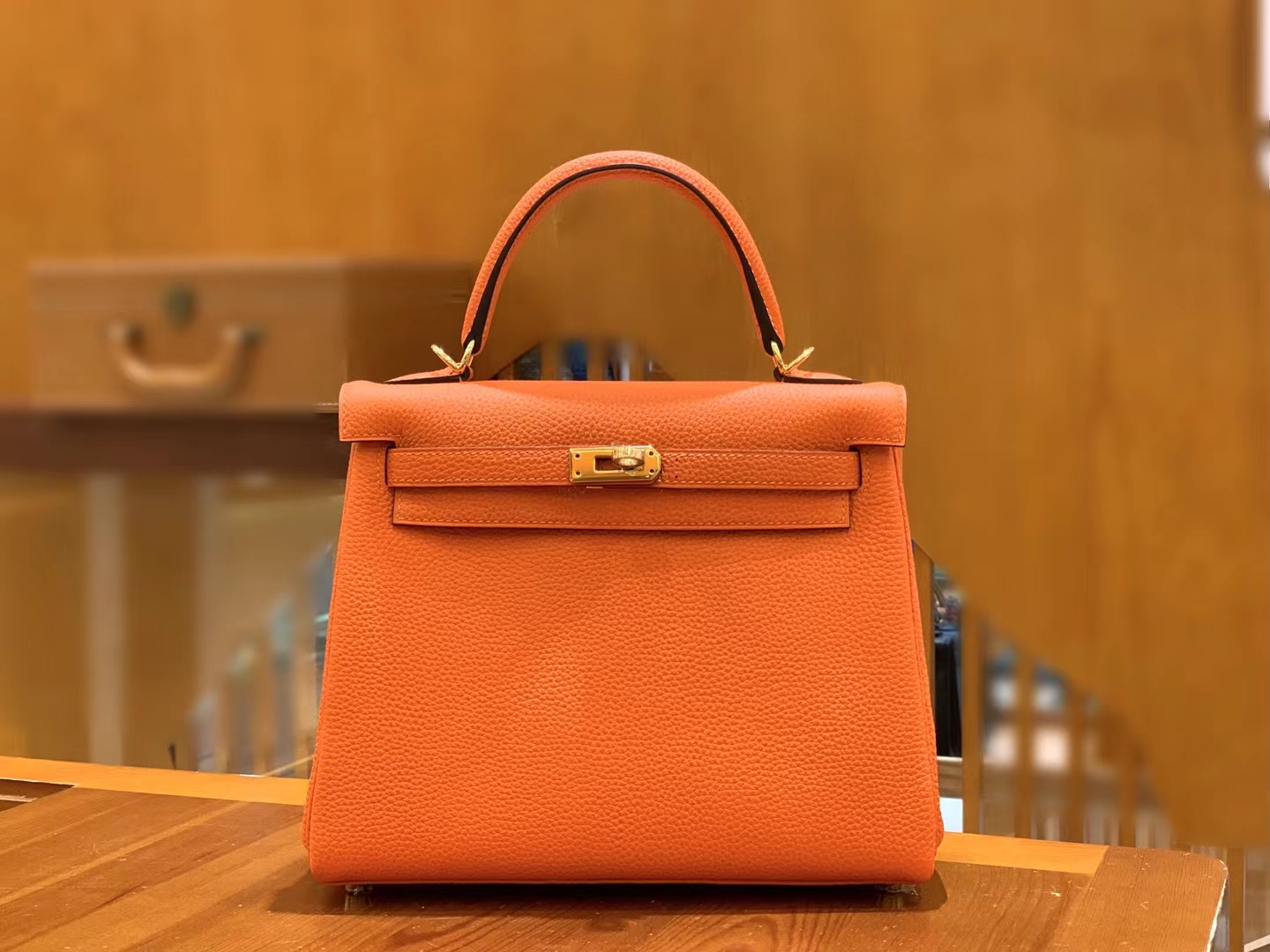 HERMES 爱马仕 kelly 25 Epsom 93 经典橙