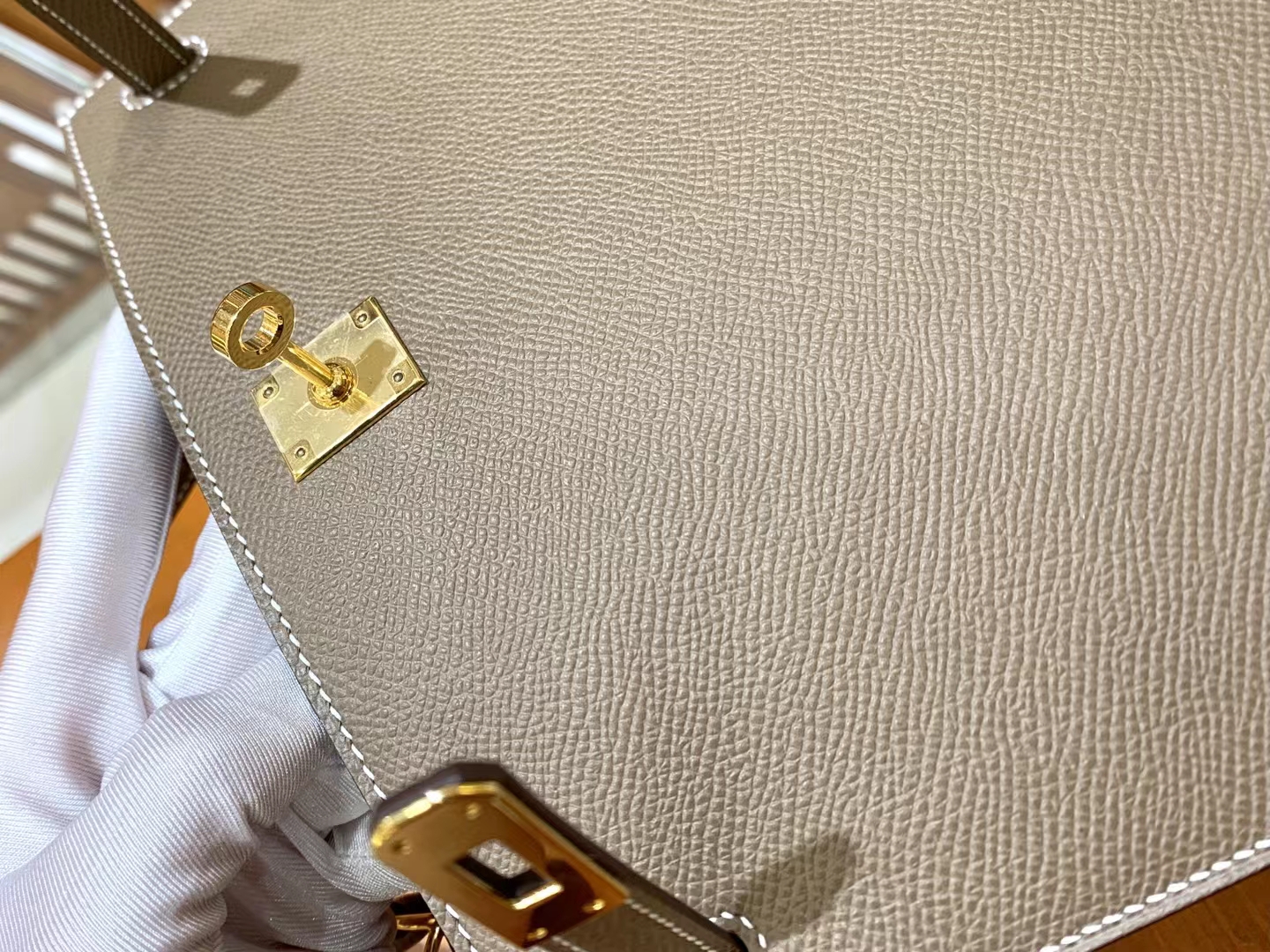 HERMES 爱马仕 kelly 25 Epsom 8C Gri Elephant 大象灰