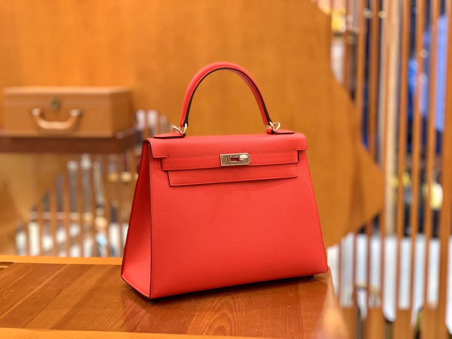 HERMES 爱马仕 kelly 28 Epsom S3 Rouge de Coeur 心红色