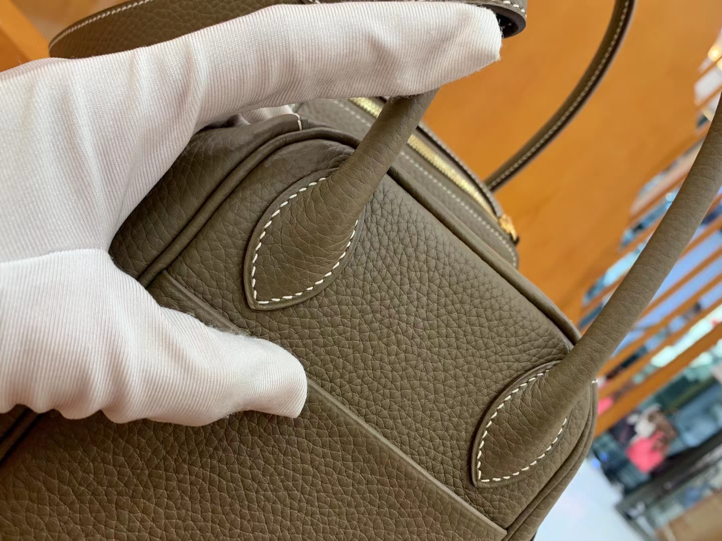 HERMES 爱马仕 Lindy 26cm Togo 8C Gri Elephant 大象灰 进口蜜蜡线 全手工制作