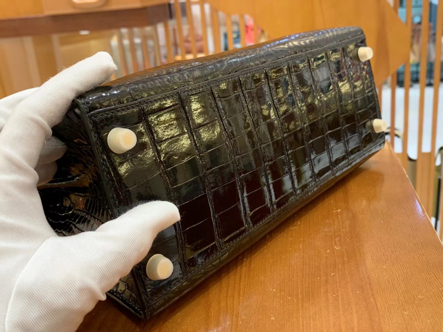HERMES 爱马仕 Kelly 28cm CC89 Nior 经典黑 一级尼罗鳄鱼皮“••”进口蜜蜡线 全手工制作