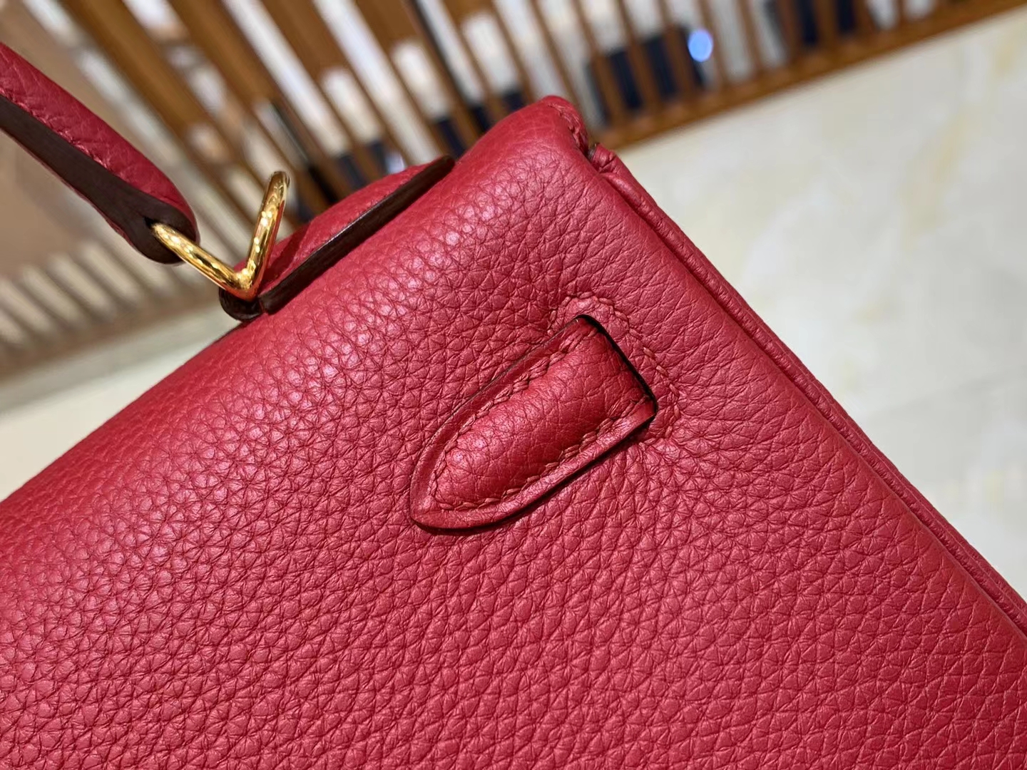 HERMES 爱马仕 kelly 25 Togo K1 Rouge Grenat 石榴红