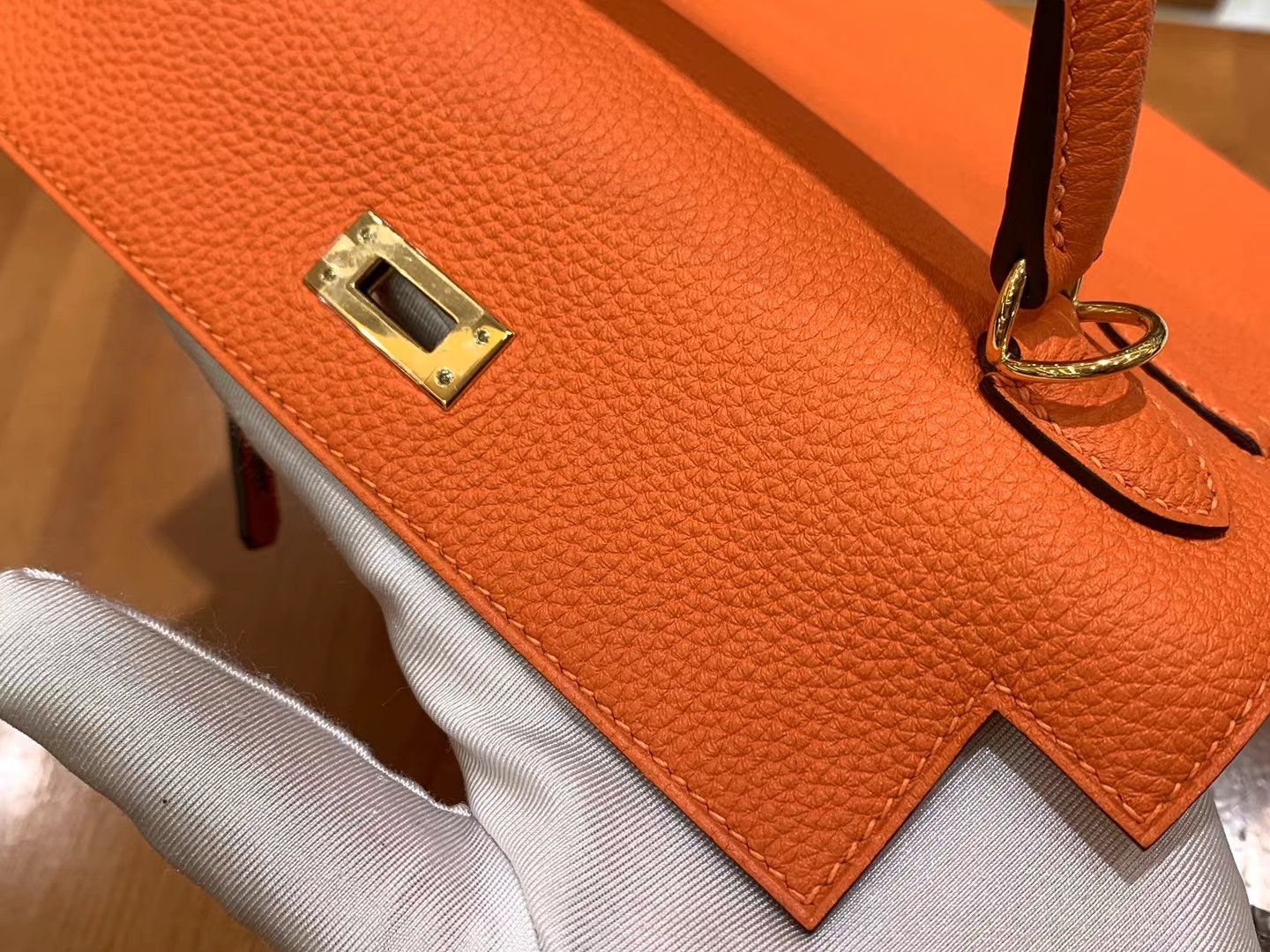 HERMES 爱马仕 kelly 25 Epsom 93 经典橙
