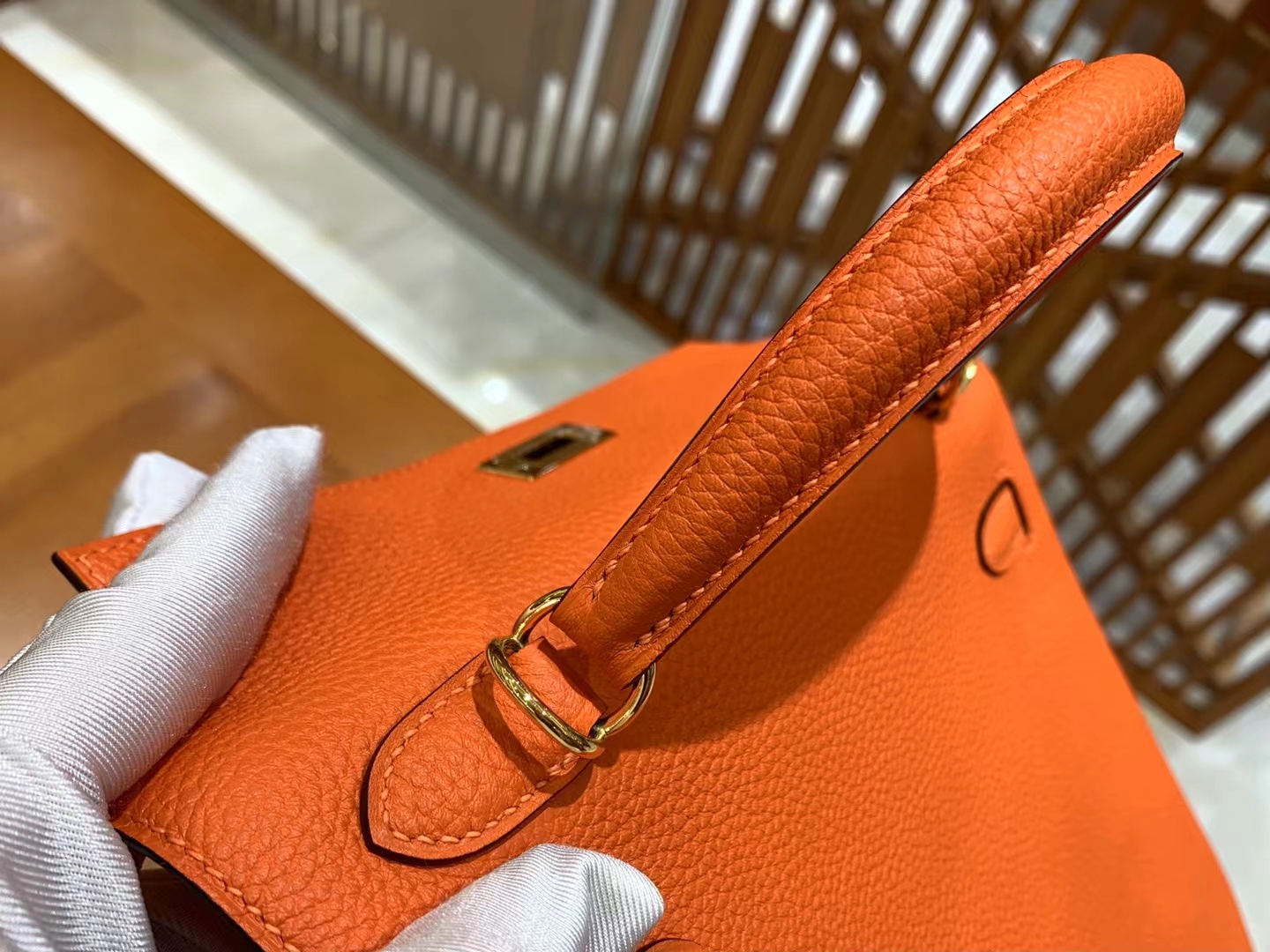 HERMES 爱马仕 kelly 25 Epsom 93 经典橙