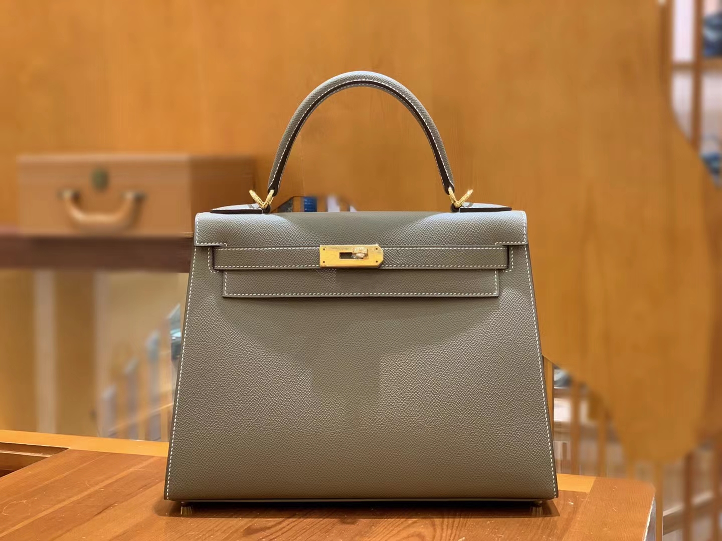 HERMES 爱马仕 kelly 28 Epsom 8C Gri Elephant 大象灰