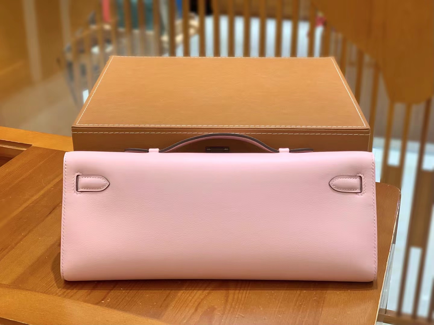 HERMES 爱马仕 Kelly cut 3Q粉 银扣 进口Swift皮 进口蜜蜡线 全手工制作