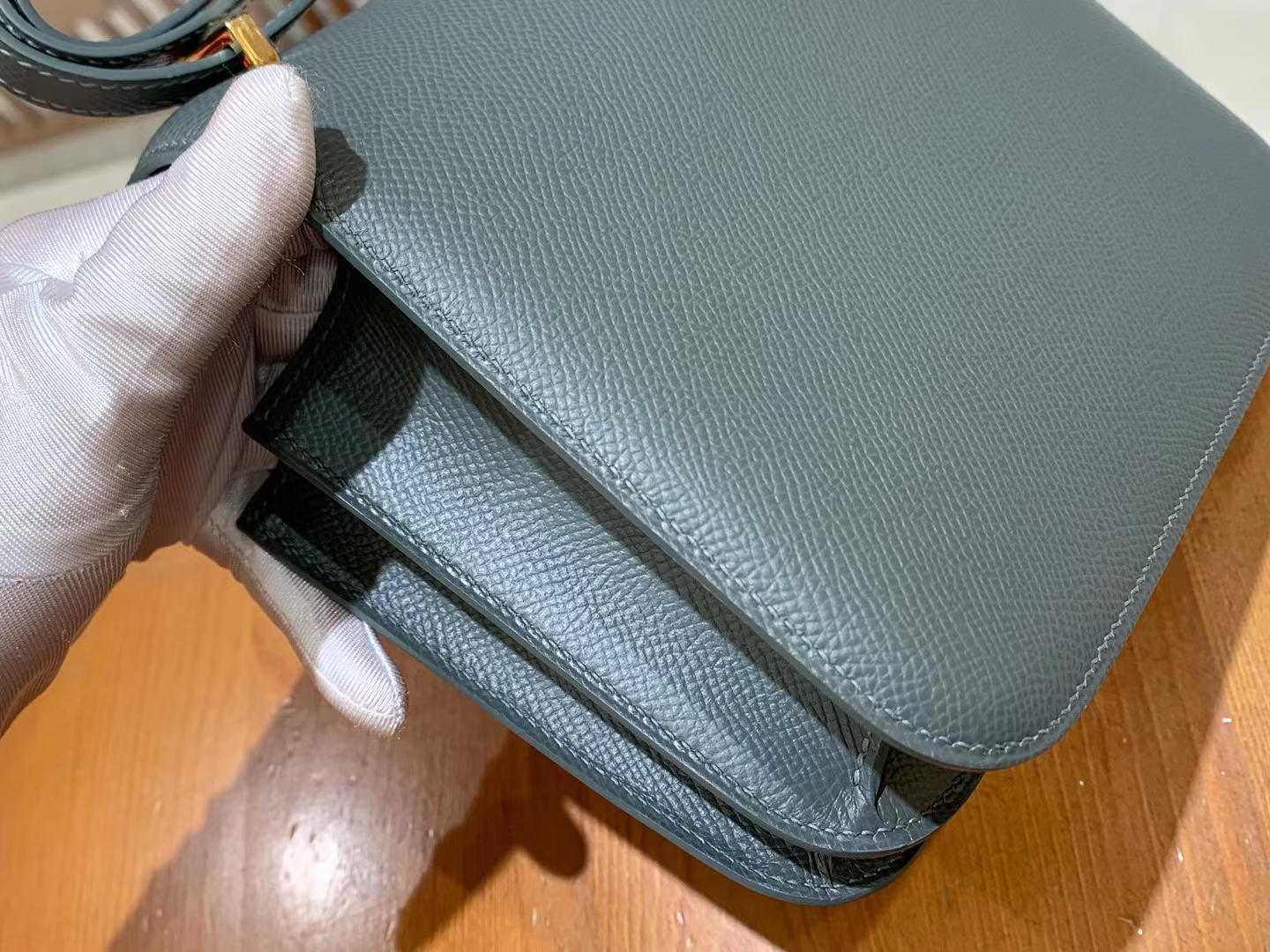 HERMES 爱马仕 Constance 康康 Epsom 63 Vert Amande杏绿色 19cm