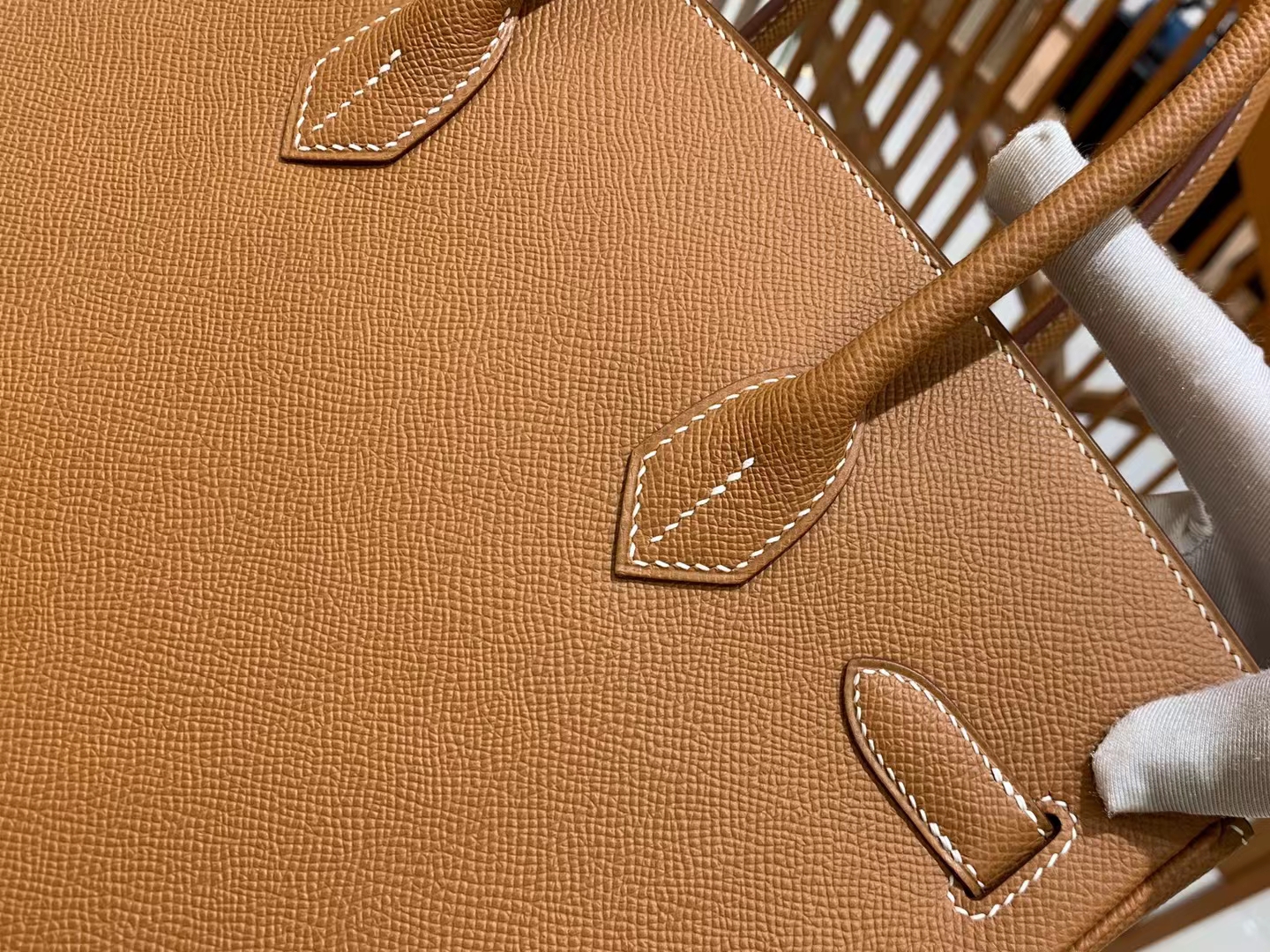 HERMES 爱马仕 Birkin 30CM Epsom CK37 金棕色 进口蜜蜡线 全手工制作