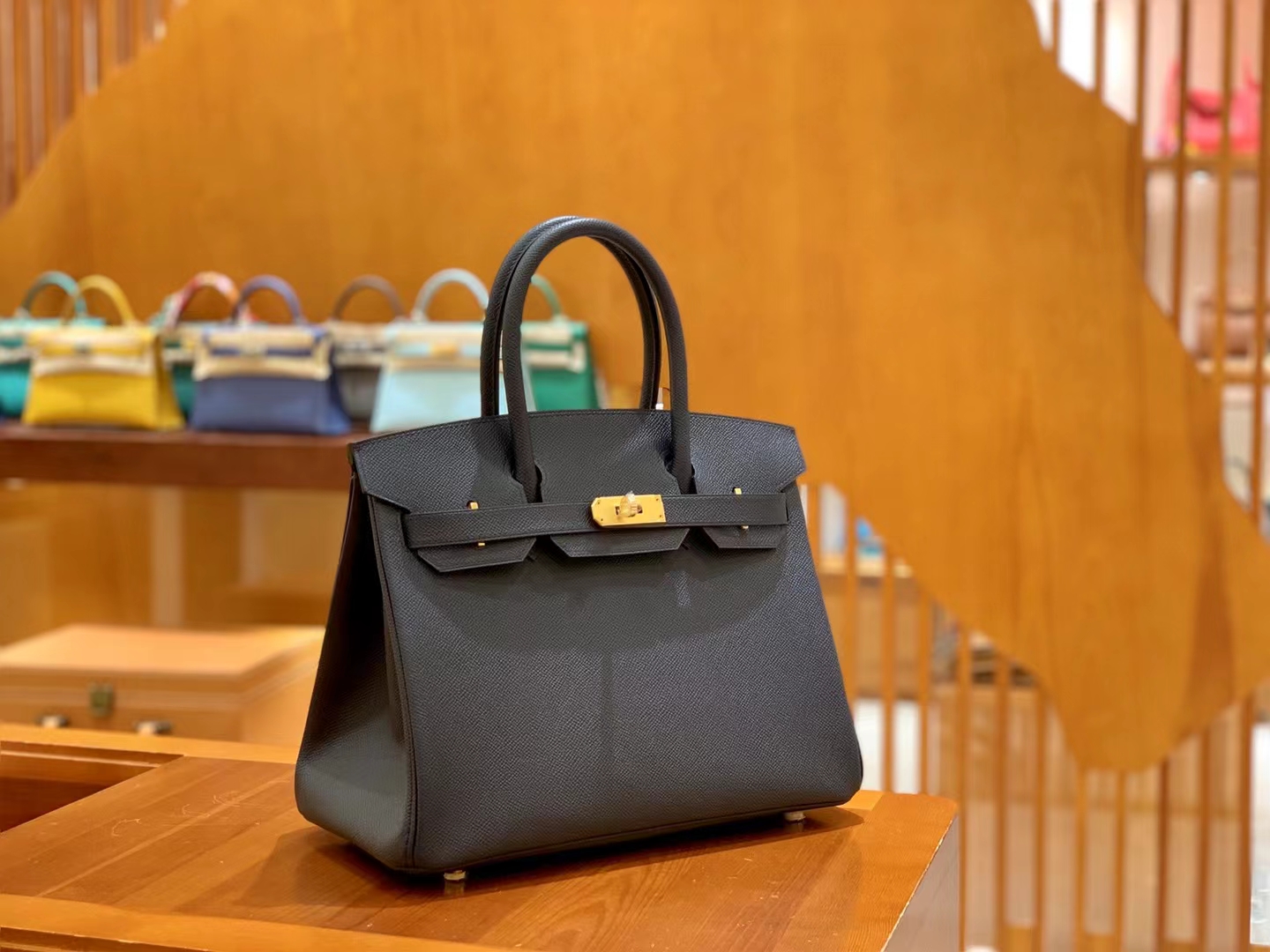 HERMES 爱马仕 Birkin 30CM Epsom 2Z 午夜蓝 进口蜜蜡线 全手工制作