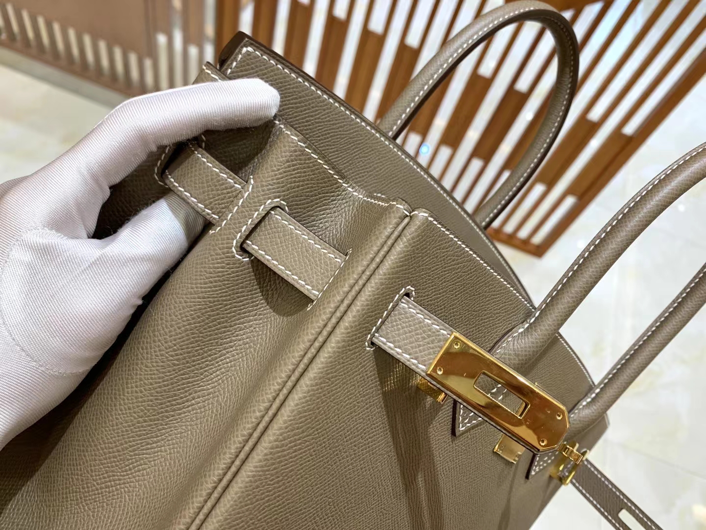 HERMES 爱马仕 Birkin 30CM Epsom M8 Gris Asphalte 沥青灰 进口蜜蜡线 全手工制作
