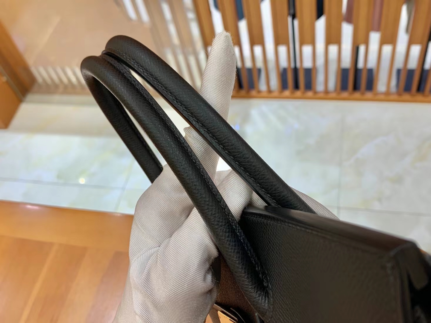HERMES 爱马仕 Birkin 30CM Epsom CC89 Nior 经典黑 进口蜜蜡线 全手工制作