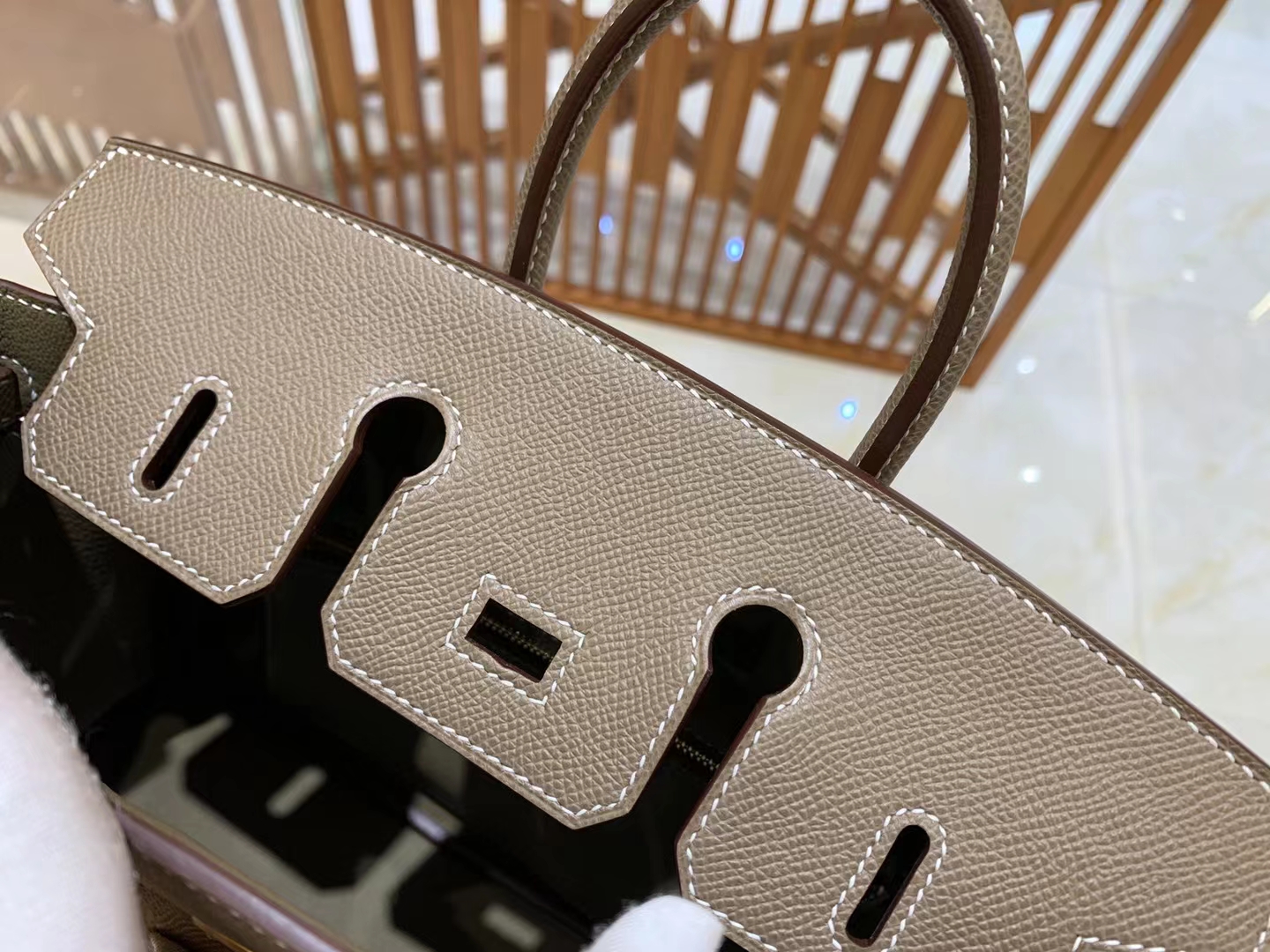 HERMES 爱马仕 Birkin 25CM Epsom 8C Gri Elephant 大象灰 进口蜜蜡线 全手工制作