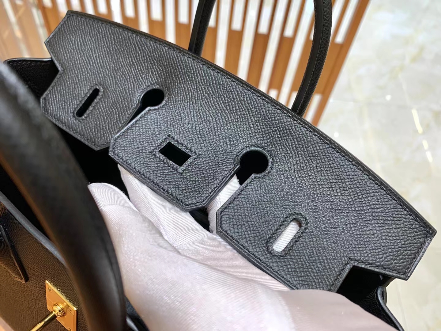 HERMES 爱马仕 Birkin 25CM Epsom CC89 Nior 经典黑 进口蜜蜡线 全手工制作