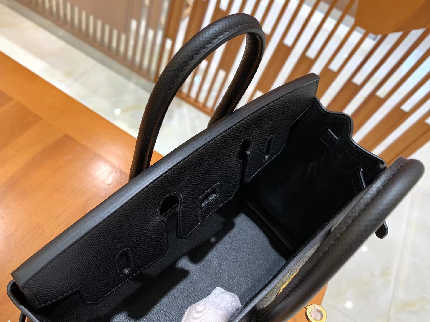 HERMES 爱马仕 Birkin 25CM Epsom CC89 Nior 经典黑 进口蜜蜡线 全手工制作