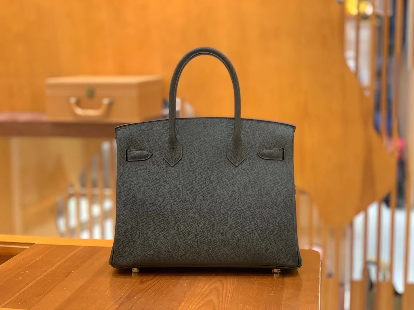 HERMES 爱马仕 Birkin 30CM Epsom CC89 Nior 经典黑 进口蜜蜡线 全手工制作