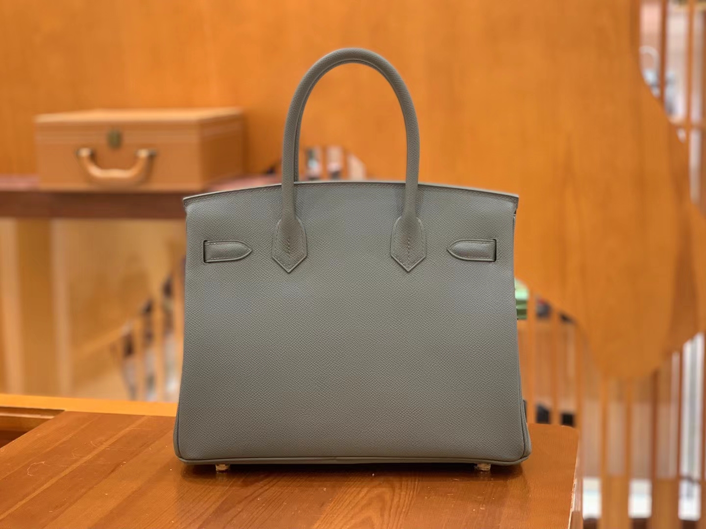 HERMES 爱马仕 Birkin 30CM Epsom 63 Vert Amande杏绿色 进口蜜蜡线 全手工制作