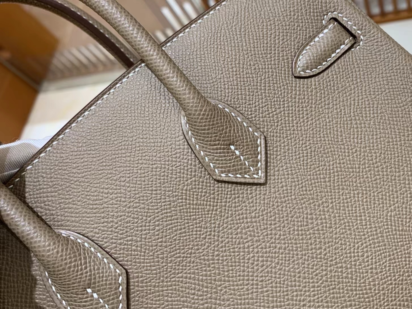 HERMES 爱马仕 Birkin 25CM Epsom 8C Gri Elephant 大象灰 进口蜜蜡线 全手工制作