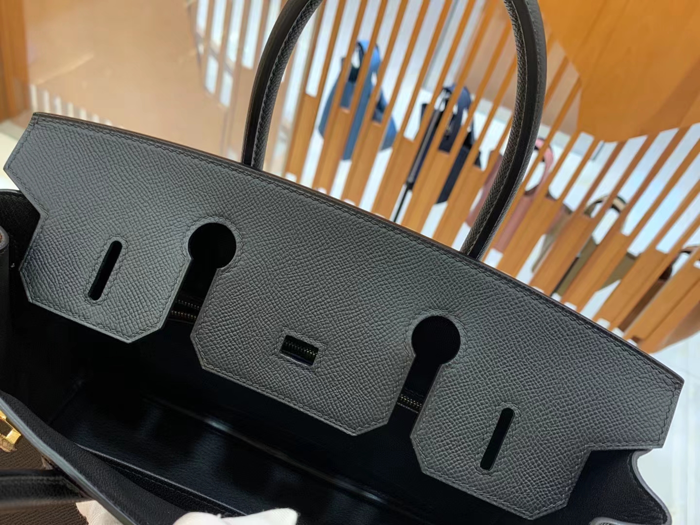 HERMES 爱马仕 Birkin 30CM Epsom CC89 Nior 经典黑 进口蜜蜡线 全手工制作