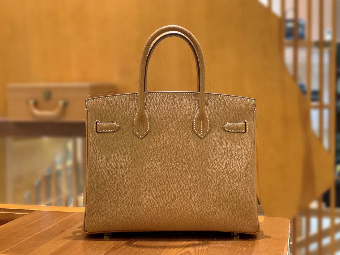 HERMES 爱马仕 Birkin 30CM Epsom CK37 金棕色 进口蜜蜡线 全手工制作