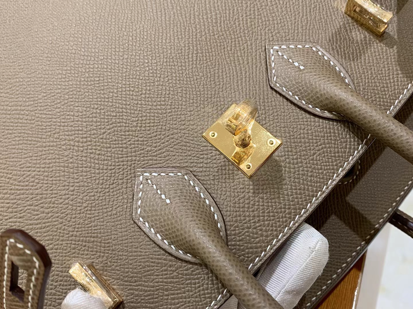 HERMES 爱马仕 Birkin 25CM Epsom 8C Gri Elephant 大象灰 进口蜜蜡线 全手工制作