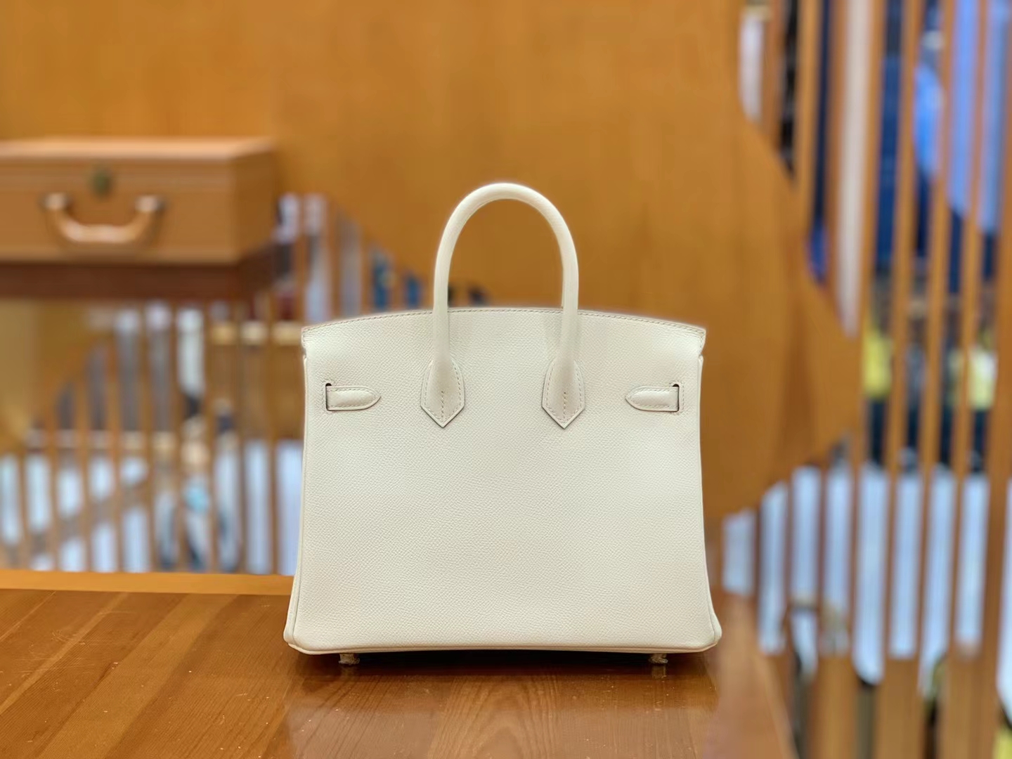 HERMES 爱马仕 Birkin 25CM Epsom Craie 10 奶昔白 进口蜜蜡线 全手工制作