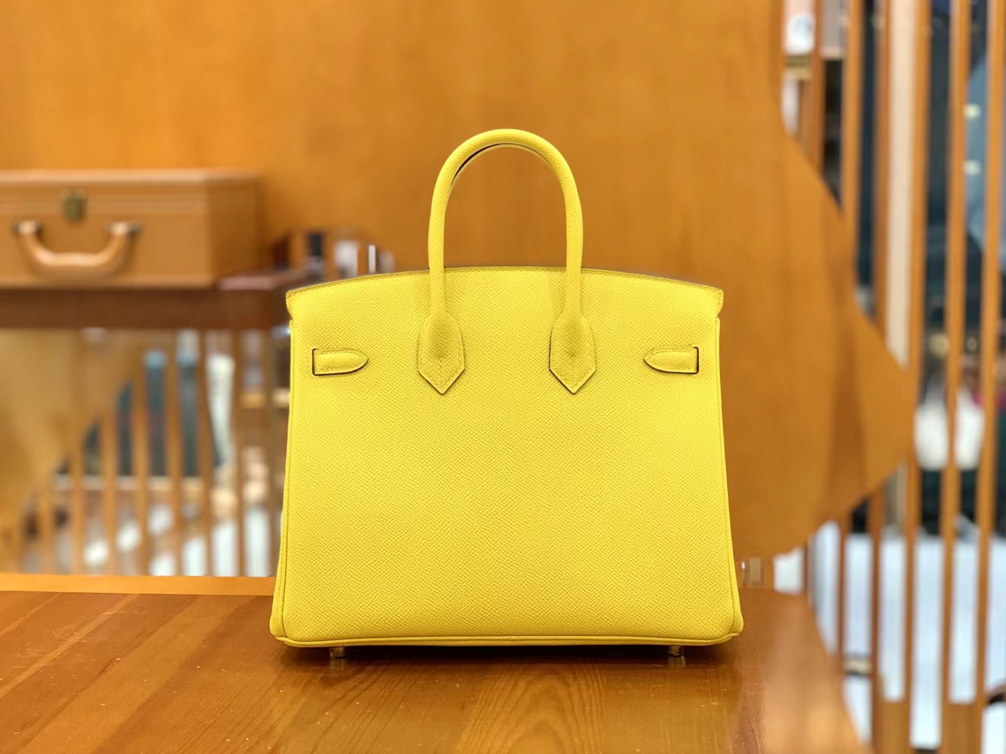 HERMES 爱马仕 Birkin 25CM Epsom 9O那不勒斯黄 进口蜜蜡线 全手工制作