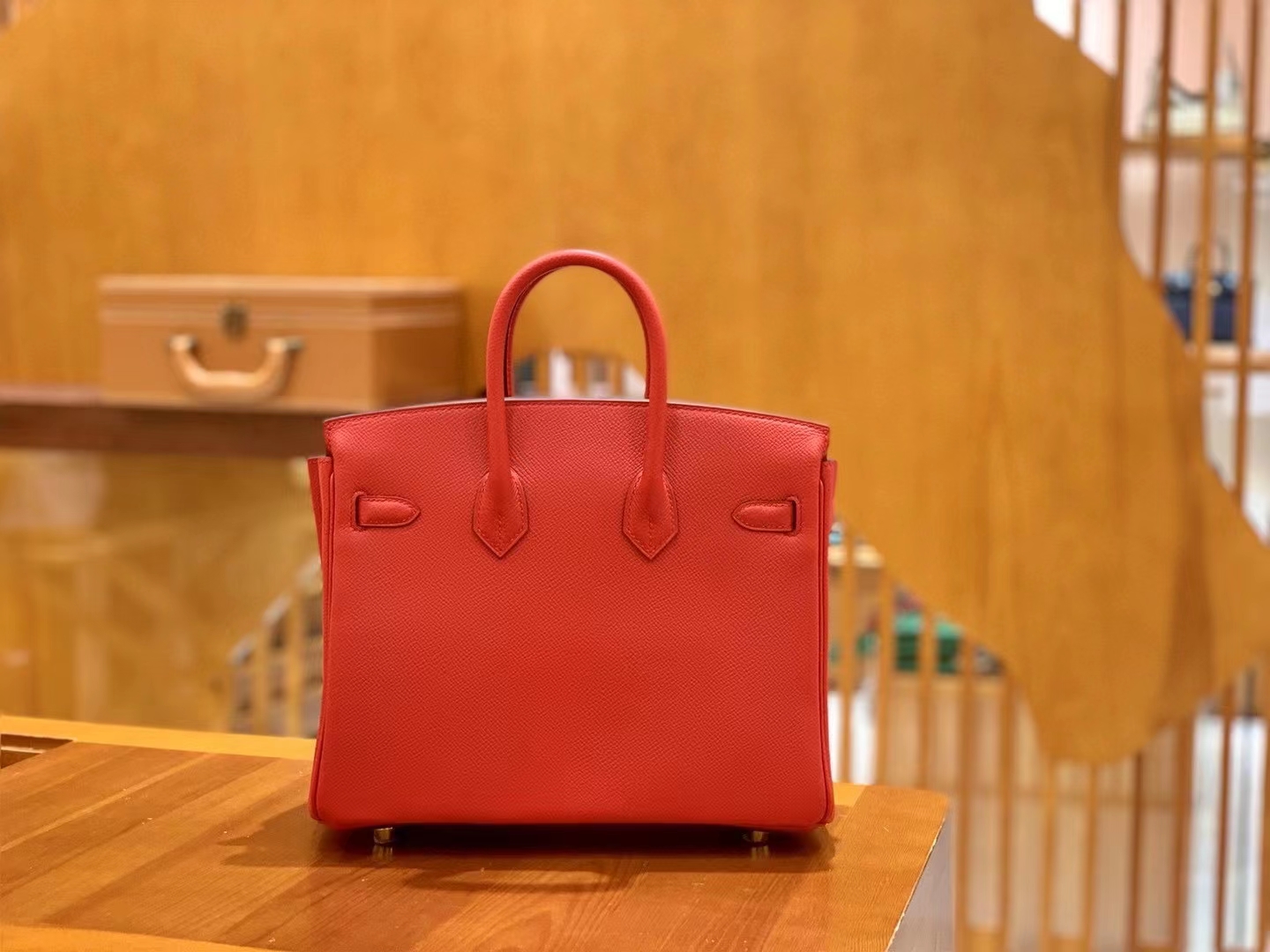 HERMES 爱马仕 Birkin 25CM Epsom Q5 Rouge 国旗红 进口蜜蜡线 全手工制作