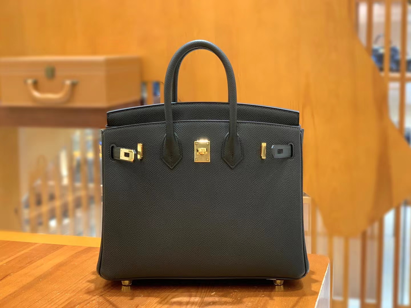 HERMES 爱马仕 Birkin 25CM Epsom CC89 Nior 经典黑 进口蜜蜡线 全手工制作