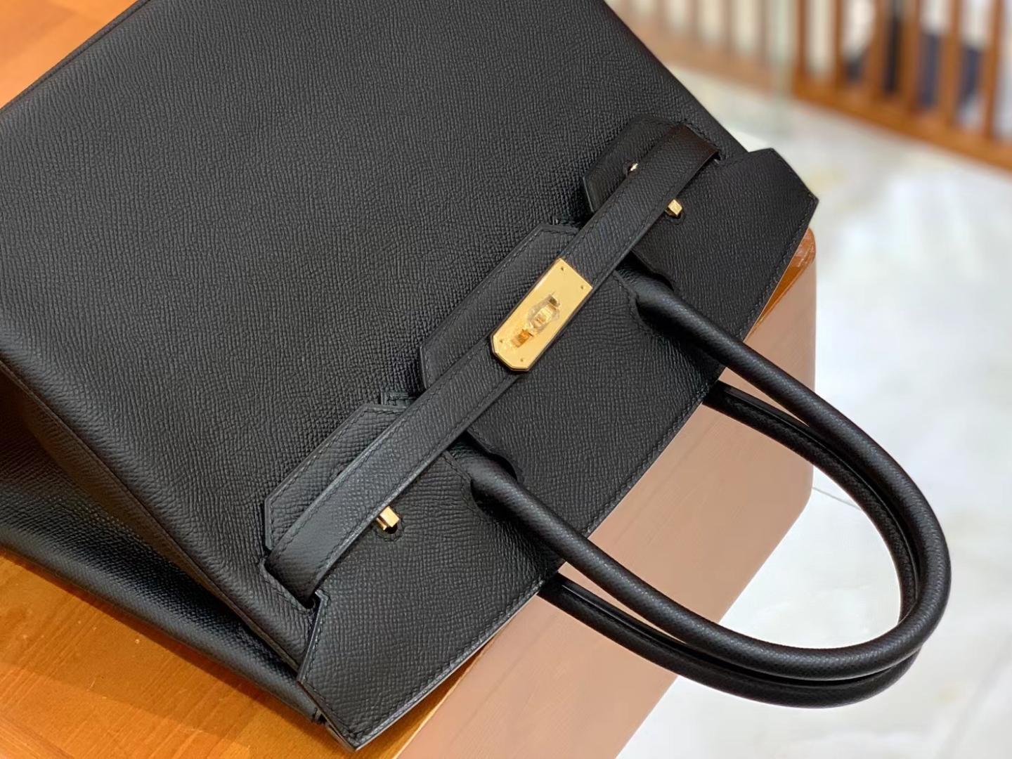 HERMES 爱马仕 Birkin 30CM Epsom CC89 Nior 经典黑 进口蜜蜡线 全手工制作