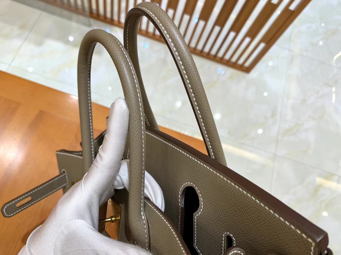 HERMES 爱马仕 Birkin 30CM Epsom M8 Gris Asphalte 沥青灰 进口蜜蜡线 全手工制作