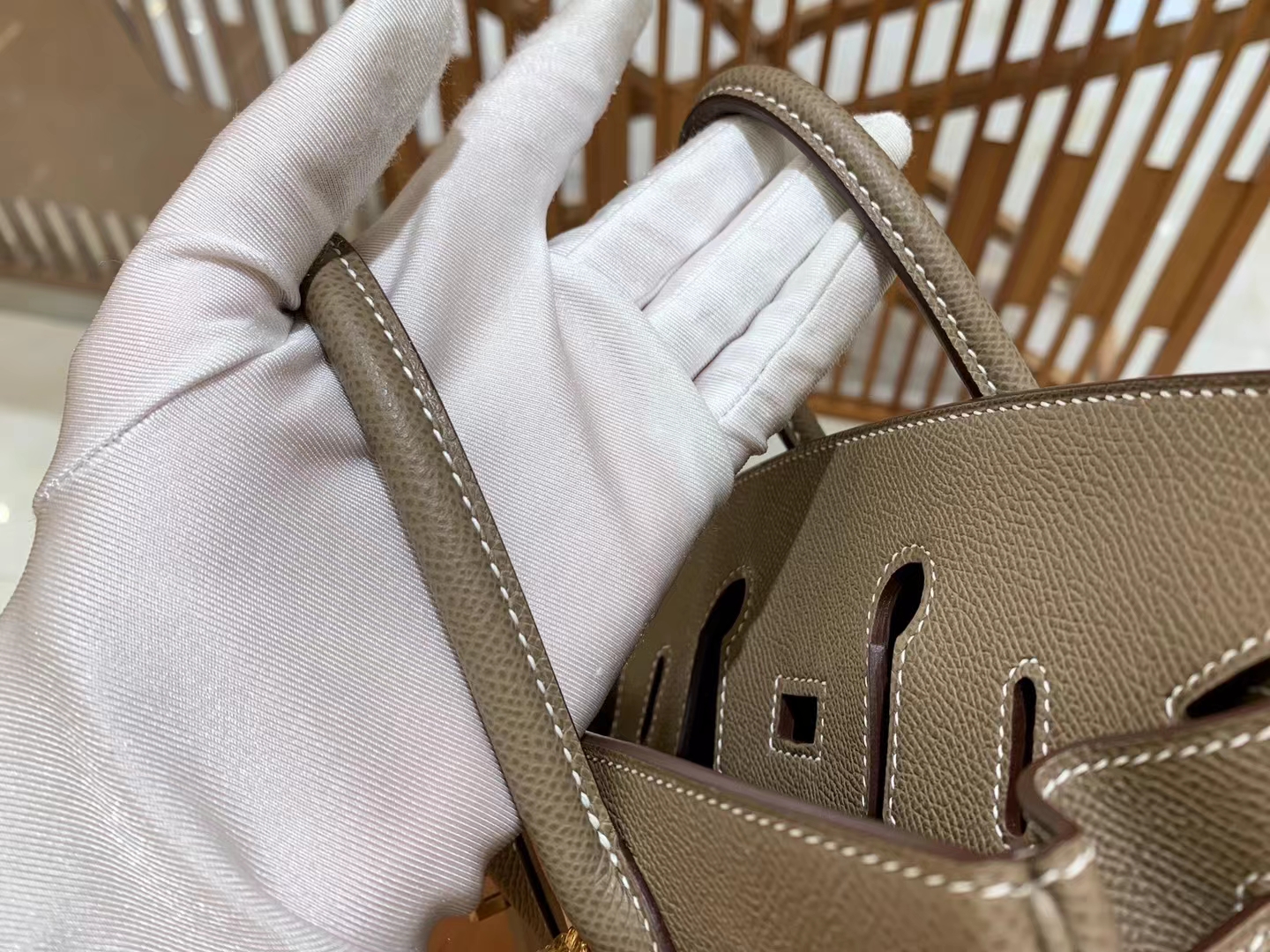 HERMES 爱马仕 Birkin 25CM Epsom 8C Gri Elephant 大象灰 进口蜜蜡线 全手工制作