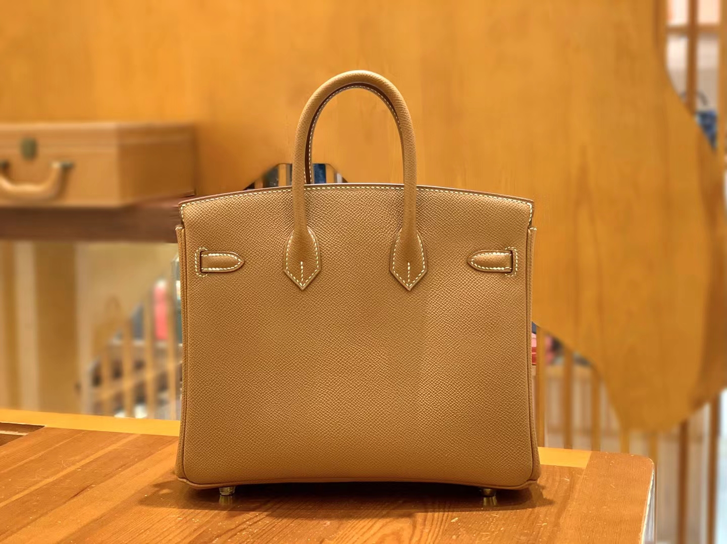 HERMES 爱马仕 Birkin 25CM Epsom CK37 金棕色 进口蜜蜡线 全手工制作