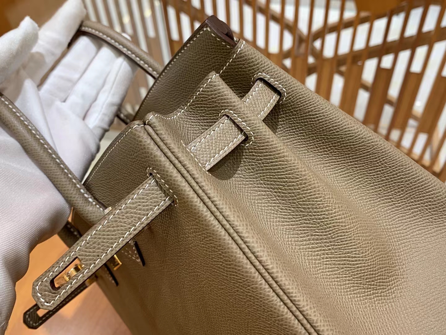 HERMES 爱马仕 Birkin 25CM Epsom 8C Gri Elephant 大象灰 进口蜜蜡线 全手工制作