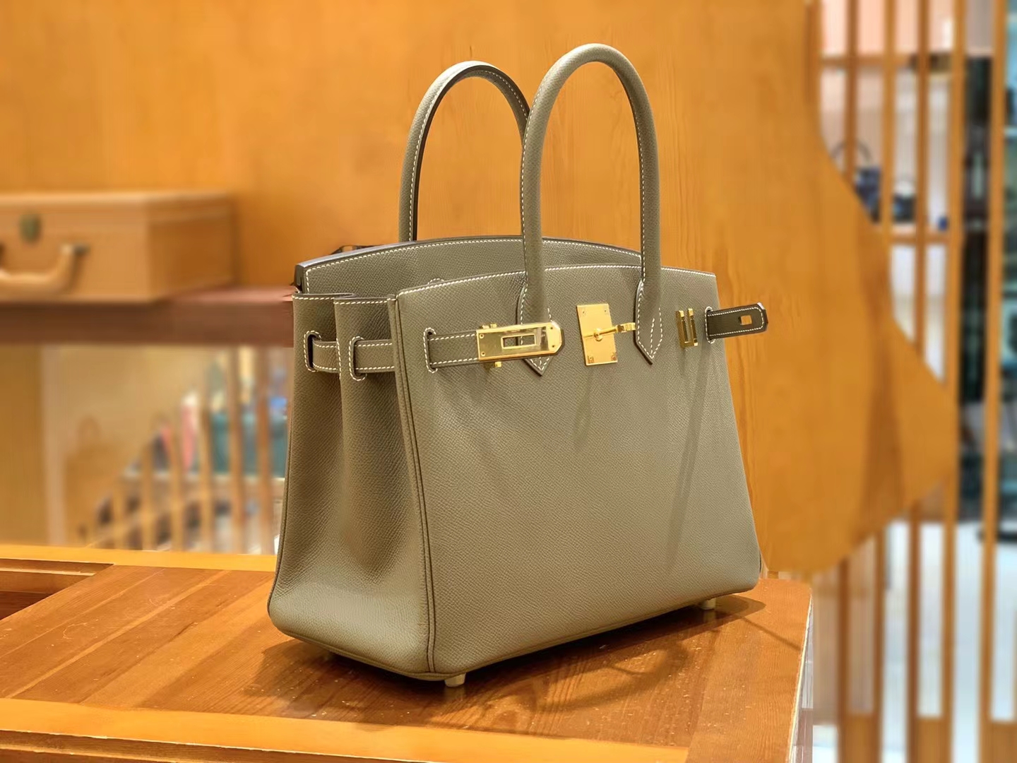 HERMES 爱马仕 Birkin 30CM Epsom M8 Gris Asphalte 沥青灰 进口蜜蜡线 全手工制作