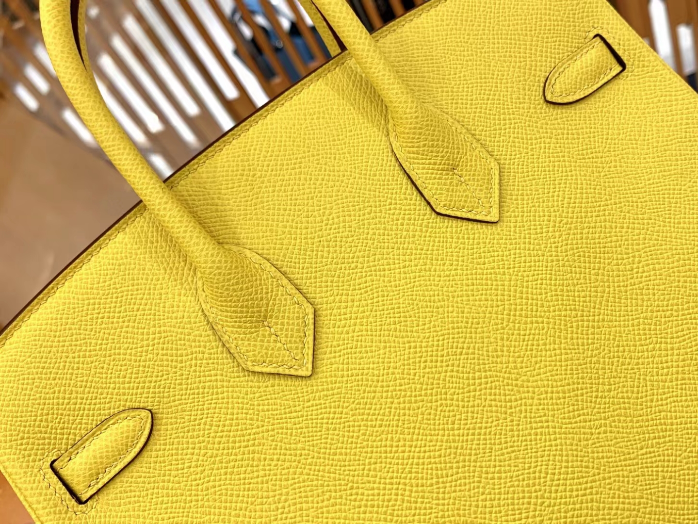 HERMES 爱马仕 Birkin 25CM Epsom 9O那不勒斯黄 进口蜜蜡线 全手工制作