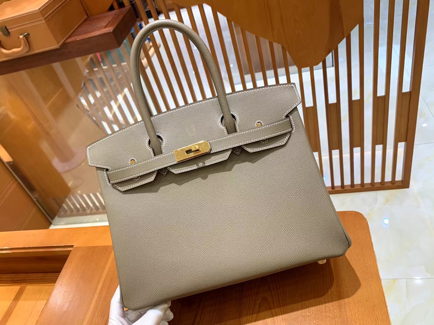 HERMES 爱马仕 Birkin 30CM Epsom M8 Gris Asphalte 沥青灰 进口蜜蜡线 全手工制作