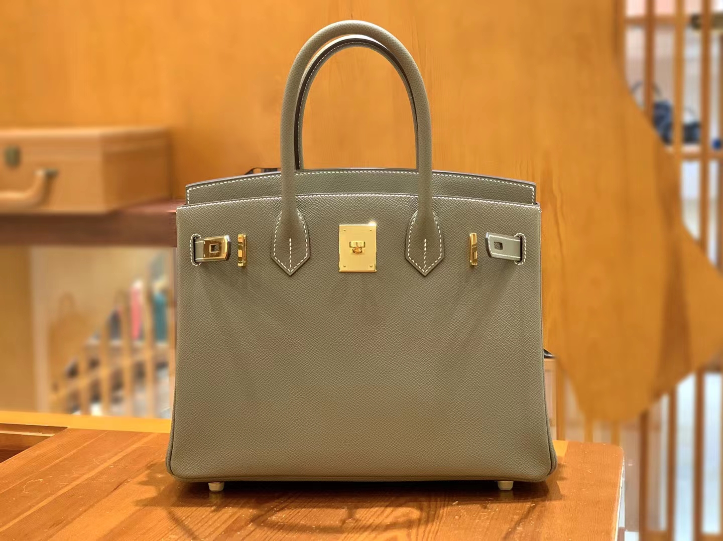 HERMES 爱马仕 Birkin 30CM Epsom M8 Gris Asphalte 沥青灰 进口蜜蜡线 全手工制作